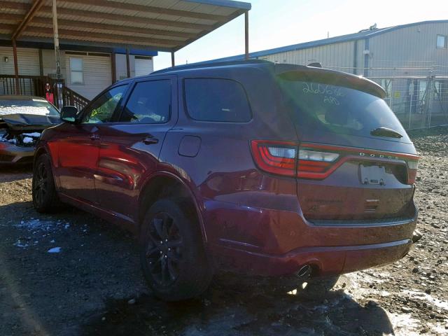 1C4RDJDG3JC187422 - 2018 DODGE DURANGO GT BURGUNDY photo 3