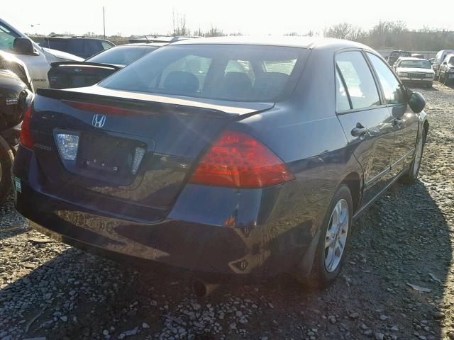 1HGCM561X7A006263 - 2007 HONDA ACCORD VAL BLUE photo 4