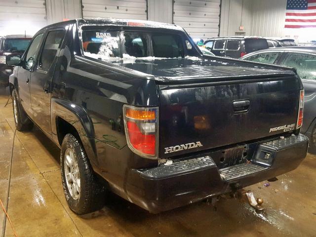 2HJYK16456H552428 - 2006 HONDA RIDGELINE BLACK photo 3