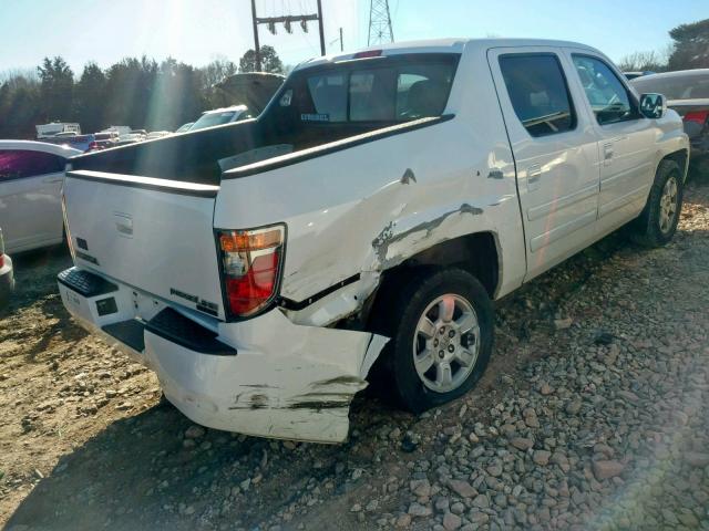 2HJYK16576H570941 - 2006 HONDA RIDGELINE WHITE photo 4