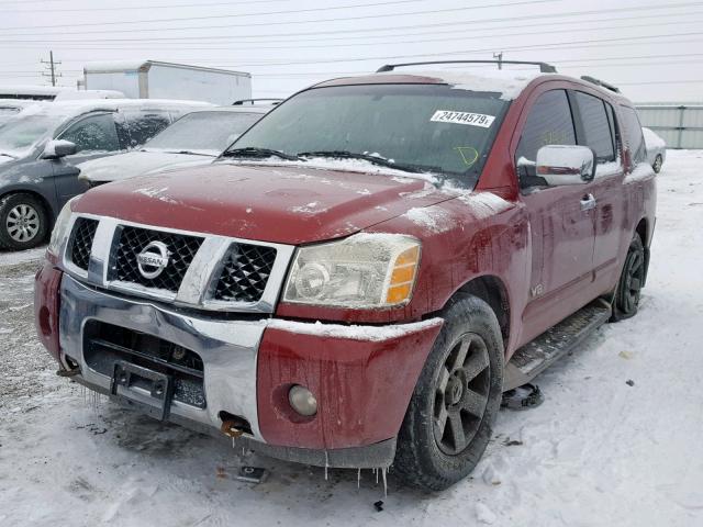 5N1AA08B65N708184 - 2005 NISSAN ARMADA SE BURGUNDY photo 2