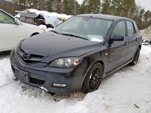 JM1BK344481852889 - 2008 MAZDA 3 HATCHBAC BLACK photo 2