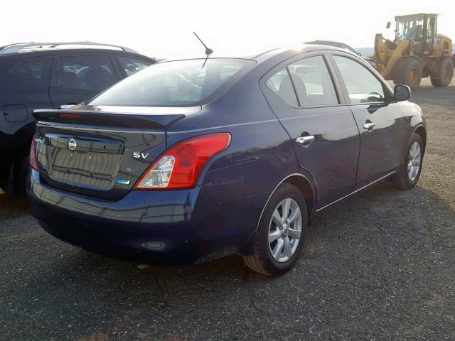 3N1CN7AP8DL844754 - 2013 NISSAN VERSA S BLUE photo 4