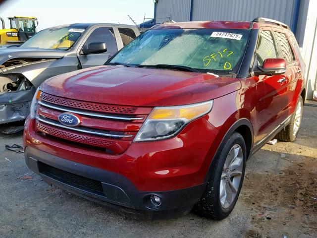 1FM5K7F81FGB24621 - 2015 FORD EXPLORER L MAROON photo 2