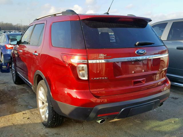 1FM5K7F81FGB24621 - 2015 FORD EXPLORER L MAROON photo 3