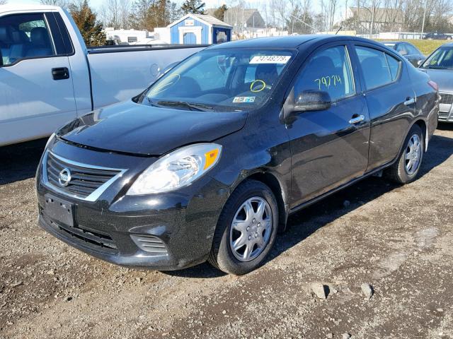 3N1CN7APXEL830470 - 2014 NISSAN VERSA S BLACK photo 2