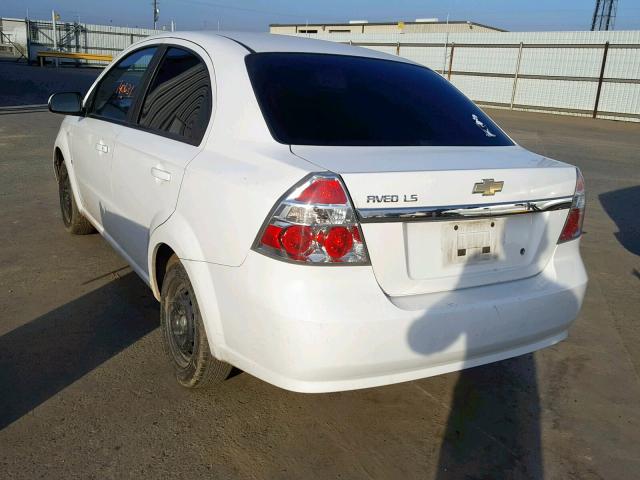 KL1TD56637B075159 - 2007 CHEVROLET AVEO BASE Ақ фото 3