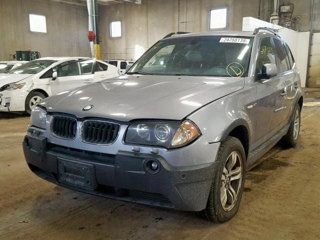 WBXPA93434WC33135 - 2004 BMW X3 3.0I SILVER photo 2