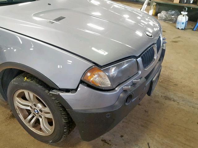 WBXPA93434WC33135 - 2004 BMW X3 3.0I SILVER photo 9