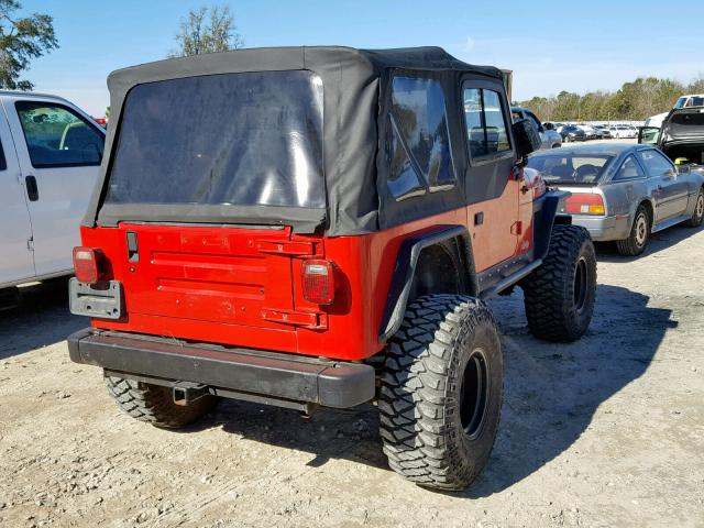 1J4FY19S8VP426721 - 1997 JEEP WRANGLER / RED photo 4