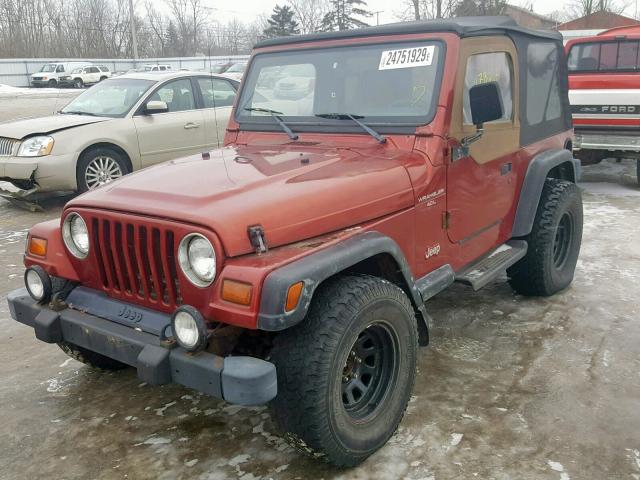 1J4FY19S1WP708572 - 1998 JEEP WRANGLER / MAROON photo 2