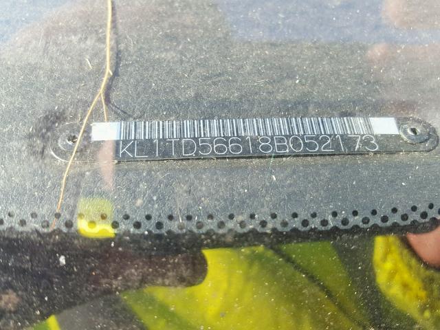 KL1TD56618B052173 - 2008 CHEVROLET AVEO BASE ვერცხლისფერი ფოტო 10