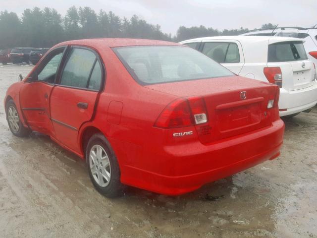 1HGES16435L001814 - 2005 HONDA CIVIC DX RED photo 3