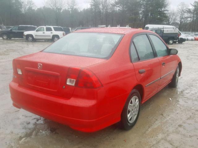 1HGES16435L001814 - 2005 HONDA CIVIC DX RED photo 4