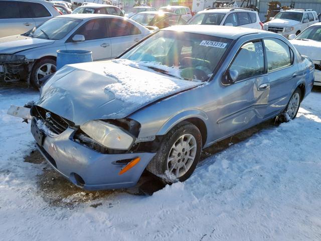 JN1CA31D91T606543 - 2001 NISSAN MAXIMA GXE BLUE photo 2