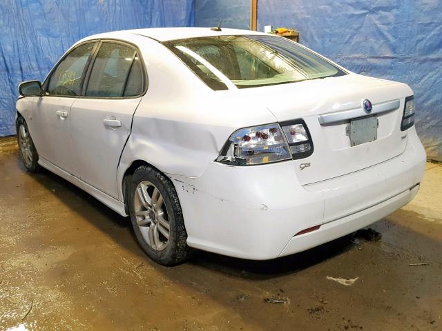 YS3FA4CY4B1304079 - 2011 SAAB 9-3 2.0T WHITE photo 3