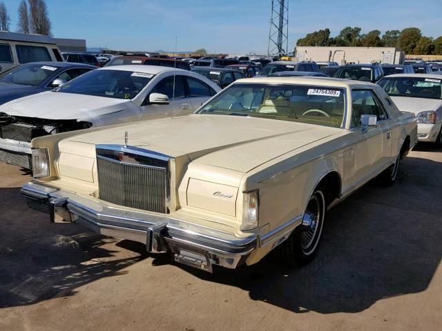 9Y89S719101 - 1979 LINCOLN CONTINENTL YELLOW photo 2