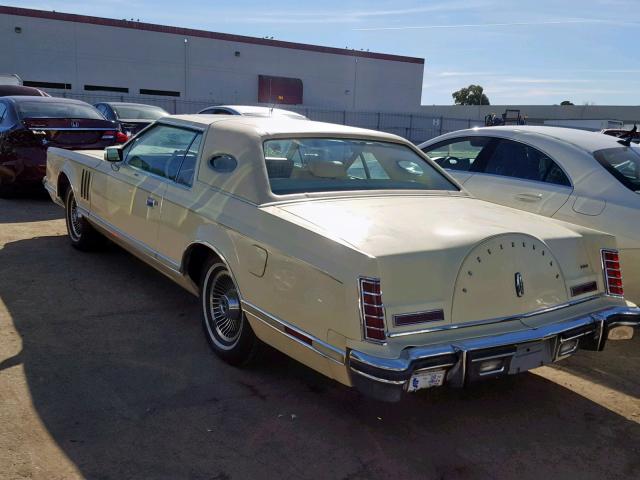 9Y89S719101 - 1979 LINCOLN CONTINENTL YELLOW photo 3