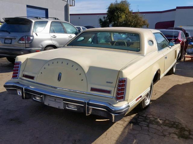 9Y89S719101 - 1979 LINCOLN CONTINENTL YELLOW photo 4