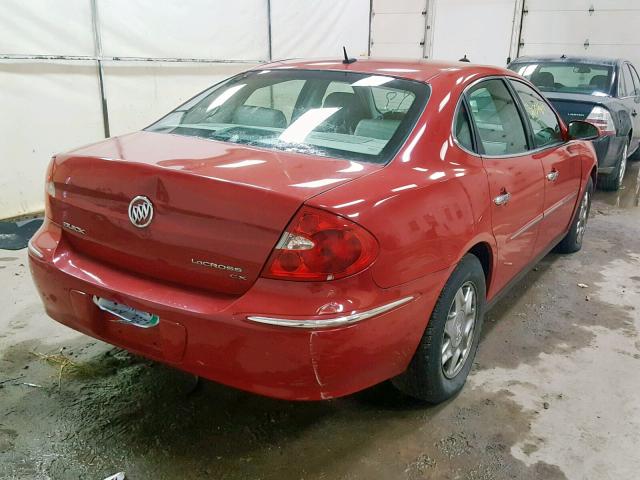 2G4WC582281170893 - 2008 BUICK LACROSSE C RED photo 4