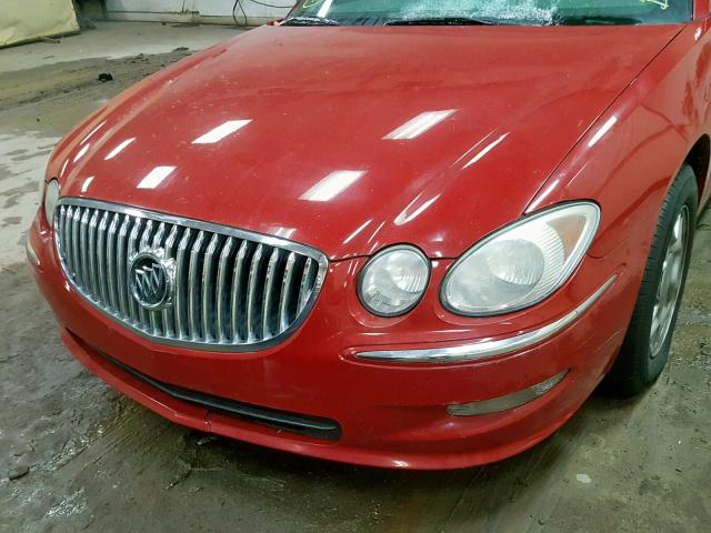 2G4WC582281170893 - 2008 BUICK LACROSSE C RED photo 9