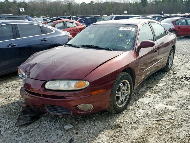 1G3GR64H114122612 - 2001 OLDSMOBILE AURORA BURGUNDY photo 2