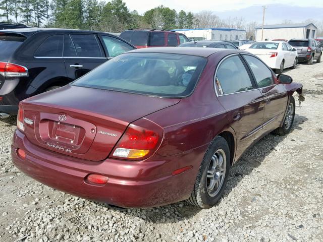 1G3GR64H114122612 - 2001 OLDSMOBILE AURORA BURGUNDY photo 4