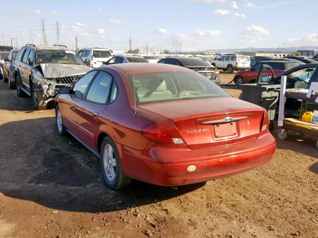 1FAFP56S5YA198131 - 2000 FORD TAURUS SEL RED photo 3