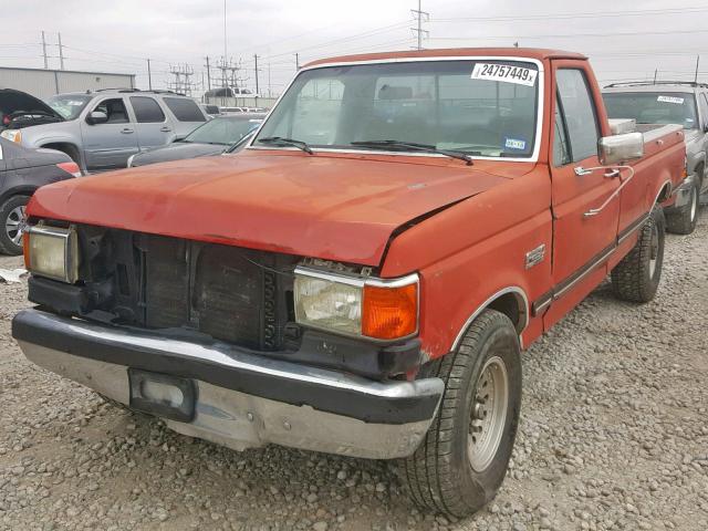 1FTHF25H1LLB35549 - 1990 FORD F250 RED photo 2