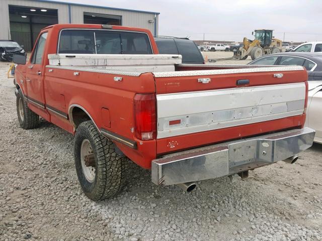 1FTHF25H1LLB35549 - 1990 FORD F250 RED photo 3