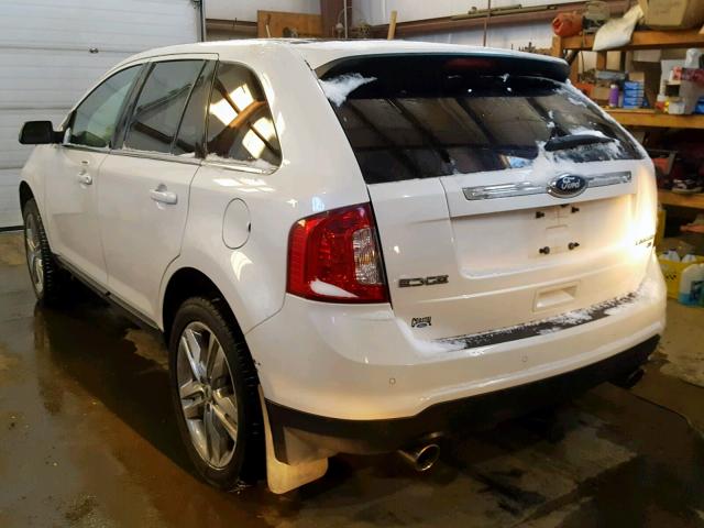 2FMDK4KC2DBA23919 - 2013 FORD EDGE LIMIT WHITE photo 3