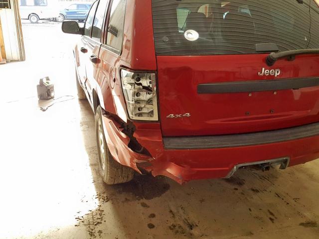 1J4GR48K25C508438 - 2005 JEEP GRAND CHER RED photo 9