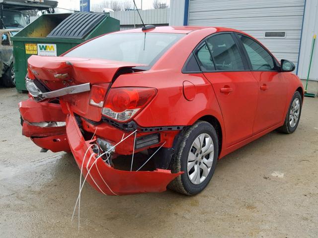 1G1PA5SH0F7102368 - 2015 CHEVROLET CRUZE LS RED photo 4