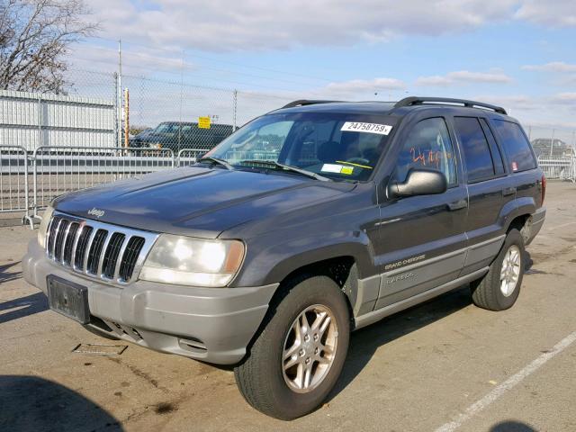 1J4GW48S52C258164 - 2002 JEEP GRAND CHER GRAY photo 2