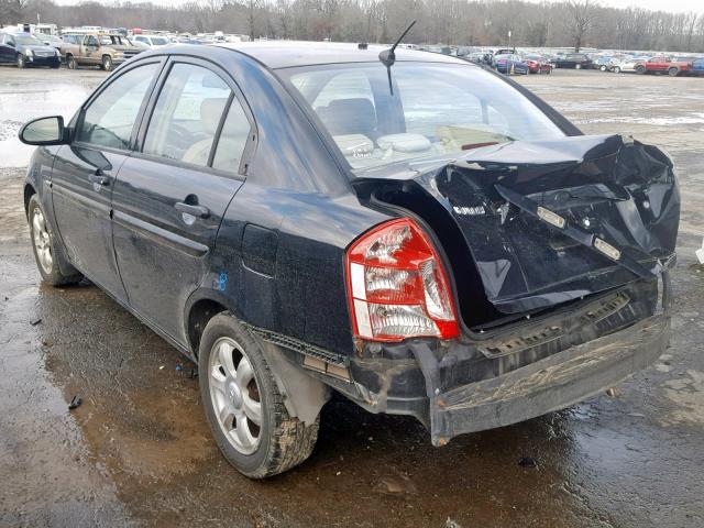 KMHCN46C96U024530 - 2006 HYUNDAI ACCENT GLS BLACK photo 3