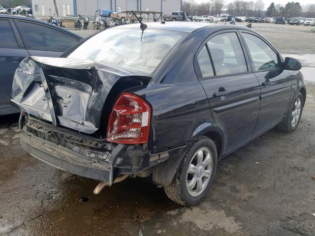 KMHCN46C96U024530 - 2006 HYUNDAI ACCENT GLS BLACK photo 4