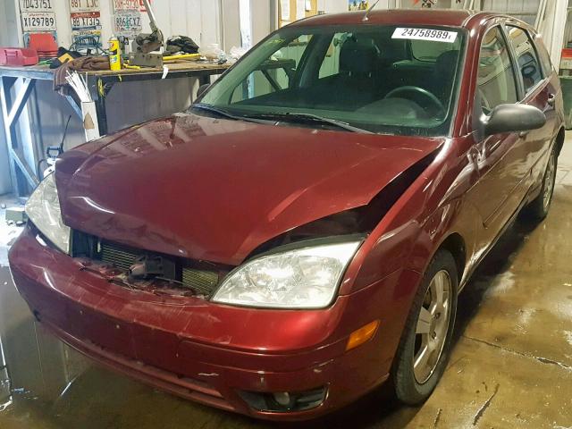 1FAHP37N57W192269 - 2007 FORD FOCUS ZX5 BURGUNDY photo 2