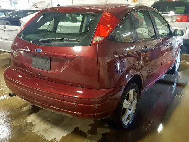 1FAHP37N57W192269 - 2007 FORD FOCUS ZX5 BURGUNDY photo 4