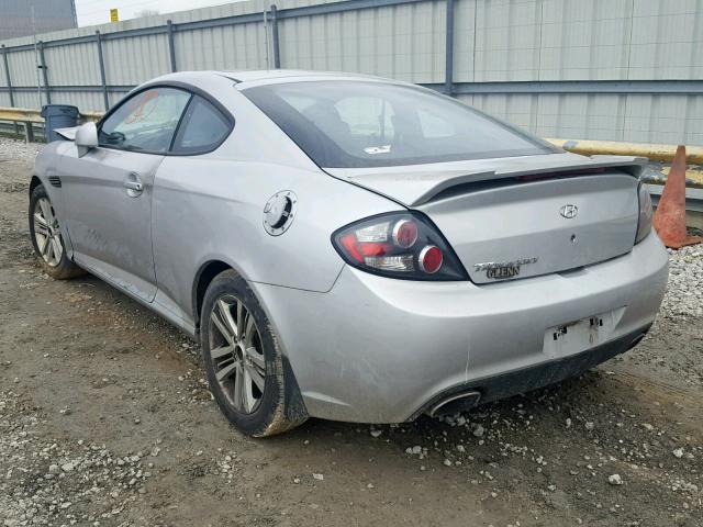 KMHHM66D68U295853 - 2008 HYUNDAI TIBURON GS SILVER photo 3