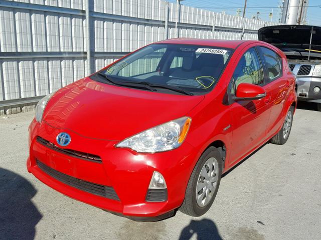 JTDKDTB33D1043463 - 2013 TOYOTA PRIUS C RED photo 2