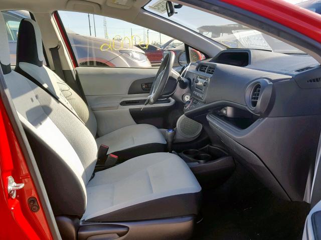 JTDKDTB33D1043463 - 2013 TOYOTA PRIUS C RED photo 5