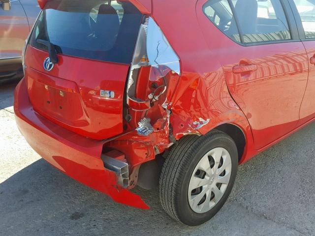 JTDKDTB33D1043463 - 2013 TOYOTA PRIUS C RED photo 9