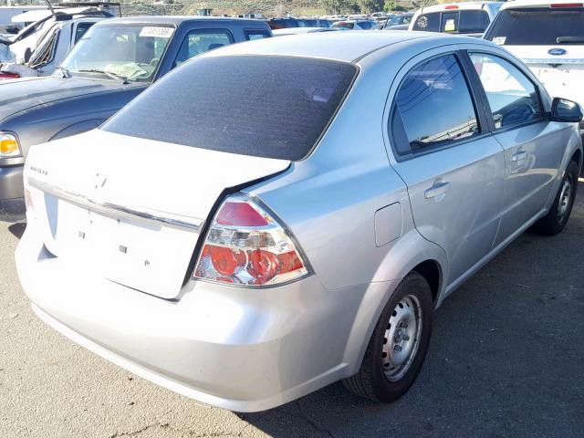 KL1TD56E29B336095 - 2009 CHEVROLET AVEO LS SILVER photo 4