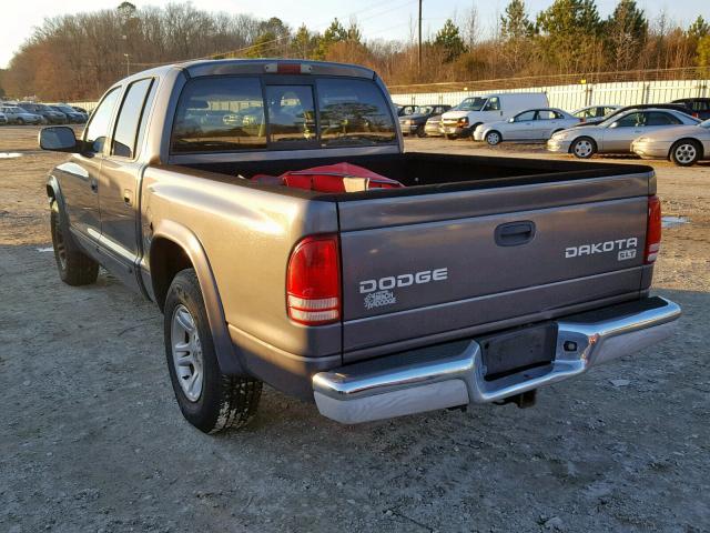 1D7HL48N83S105045 - 2003 DODGE DAKOTA QUA GRAY photo 3