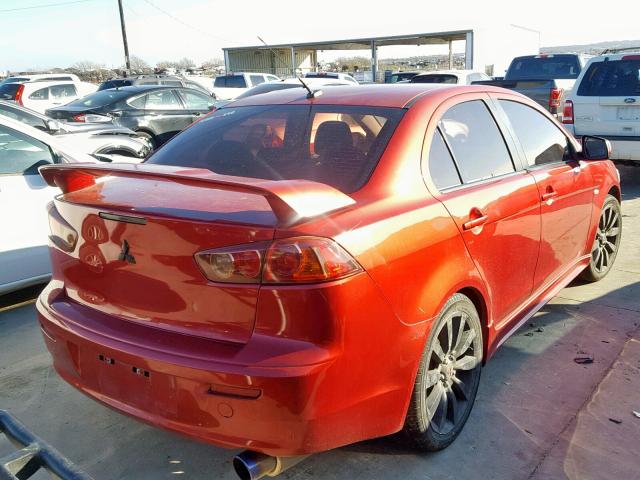 JA3AU86UX8U023029 - 2008 MITSUBISHI LANCER GTS RED photo 4