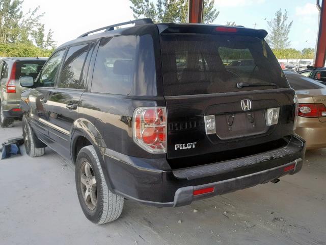 5FNYF28308B025909 - 2008 HONDA PILOT SE BLACK photo 3