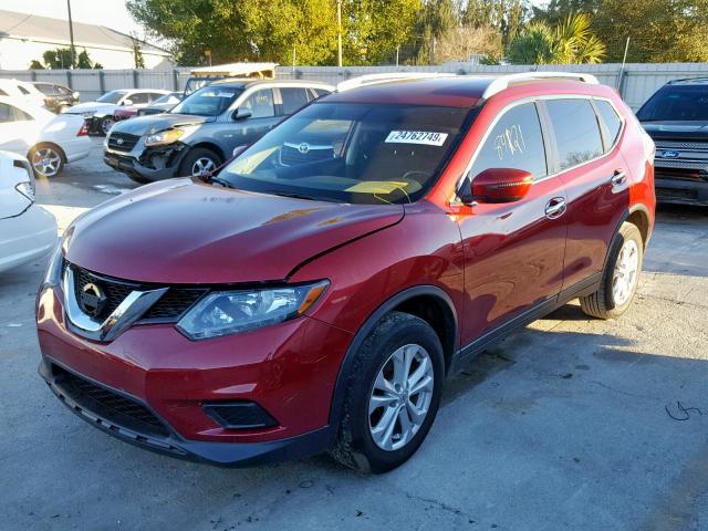 5N1AT2MT7GC924211 - 2016 NISSAN ROGUE S RED photo 2