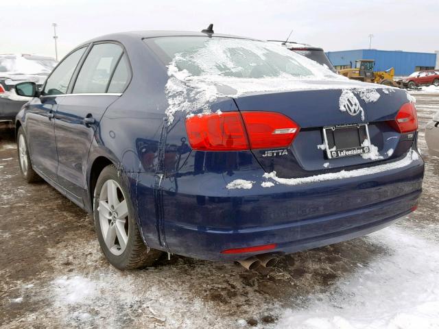 3VWLL7AJ4DM359968 - 2013 VOLKSWAGEN JETTA TDI BLUE photo 3