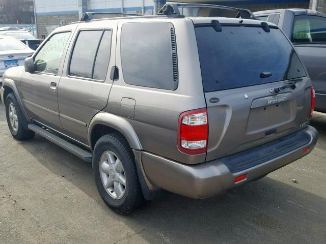 JN8DR09Y81W586756 - 2001 NISSAN PATHFINDER TAN photo 3