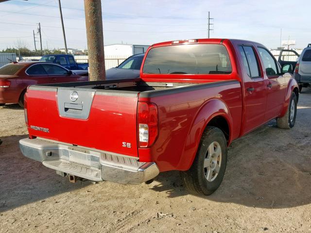 1N6AD09U57C461649 - 2007 NISSAN FRONTIER C RED photo 4